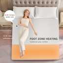 Bwarm Waterproof Heated Mattress Pad, ETL Certified Bed Warmer with 9 Heat Settings, 1-12 Hours Auto Off Deep Pocket, Machine Washable, White Foot King 78" W x 24" L