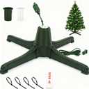 getlstub Rotating Christmas Tree Stand, Upgraded 6-Hour Timer Remote Control, 360 Christmas Tree Spinning Base for up to 7.5FT 80lbs Artificial Tree, 3 Trunk Diameter Setting