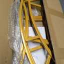 5.9 Feet Moon Shaped Wedding Arch Backdrop Stand Gold Frame for Festival Decorations Easy Assembly Rustproof Reusable Iron Material Ideal for Wedding Venue and Party Balloon Arch Display