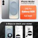 [4 in 1] Magnetic for Samsung Galaxy S25 Case, 2 Pics Privacy Screen Protectors and 1 Pic Camera Protector, Fit for MagSafe, Military Grade Shockproof Translucent Matte Galaxy S25 Cover 6.2, Black