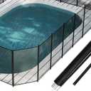 4108FT, 350GMS Teslin Mesh Pool Safety Fence, Stainless Steel Feet, Triple Stitching Craftsmanship, Protecting Children and Pets, Black