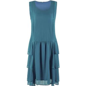 Vijiv Womens 1920s Inspired Flapper Dress High Tea Great Gatsby Maroon with Tiered Skirt 20s Dress (12-14, Blue)