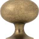 HARPOON Cabinet Hardware Knobs Round Furniture Mushroom Knob - 1.4 Inch 10 Pack Antique Brass