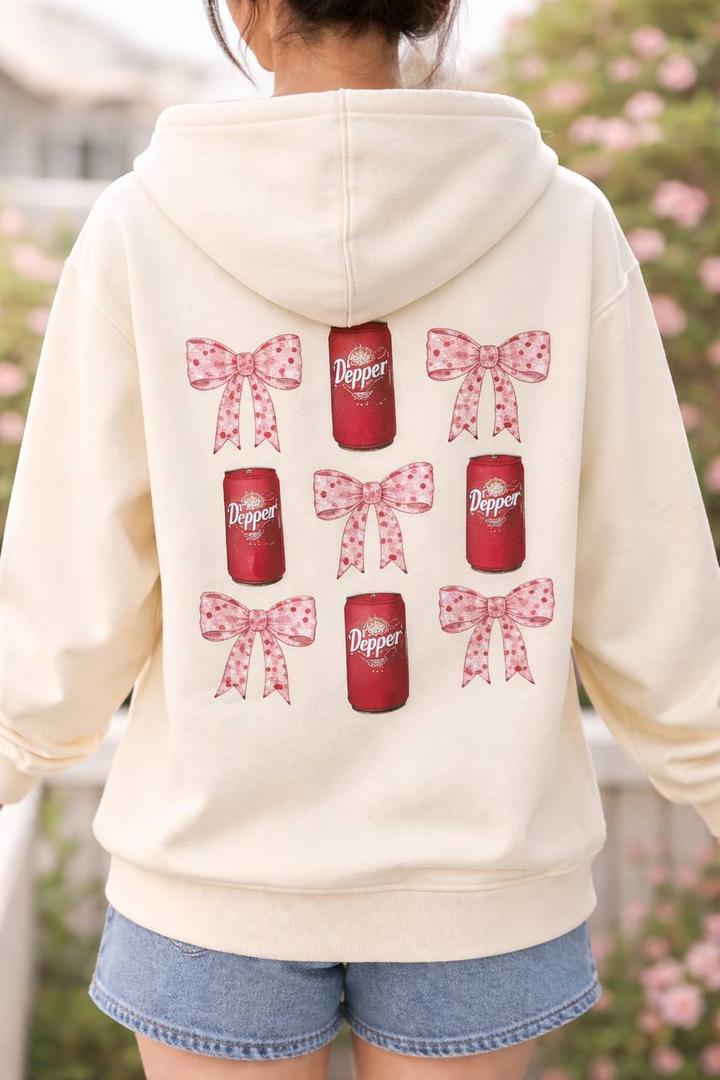 RoseSeek Girl's Bow Graphic Cute Hoodies Long Sleeve Hooded Pullover Sweatshirts Fall Outfits 13Y