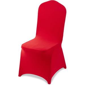 VEVOR Chair Covers, Polyester Spandex Chair Cover, Stretch Slipcovers for Wedding Party Dining Banquet Flat-Front Chair Covers (Red-a, 50PCS)