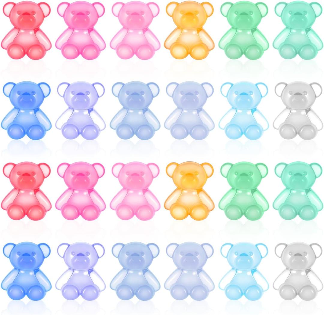 300 PCS Bear for Counting, Mini Teddy Acrylic Bear, Mini Animals Figures for Miniature House Accessories,Birthday Party Decorations, Theme Party Decorations