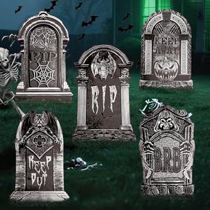 23.62inch Halloween Tombstones Decorations Large, DIY Halloween Yard Signs Graveyard Decorations for Halloween Gravestones Headstones for Outdoor Lawn