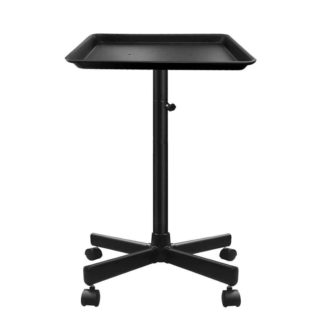 Salon Tray, Metal Feet Salon Rolling Tray Cart, Salon Color Tray, Tattoo Tray with Wheels, Instrument Tray for Salon & Spa Use,  Black