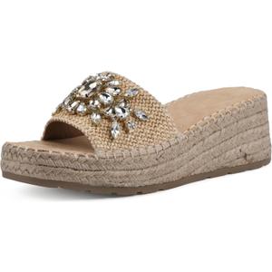 WHITE MOUNTAIN Women's Stitch Heeled Sandal (Beige)