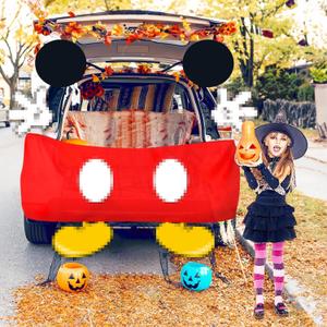 Halloween Trunk or Treat Car Decorations Kit, Car Archway Garage Door Decoration Halloween Decorations Haunted House Car Trunk Banner Waterproof for Halloween Outdoor Car Party Supplies (Mouse)