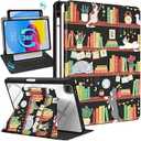 Kidcube for iPad Air 13 Inch Case M3 2025/M2 2024, for iPad Pro 12.9 Cases (2022/2021/2020/2018)  Women Girls Kids Cute Folio Cover with Pencil Holder Girly Cartoon Kawaii Cats Design Rotating Stand