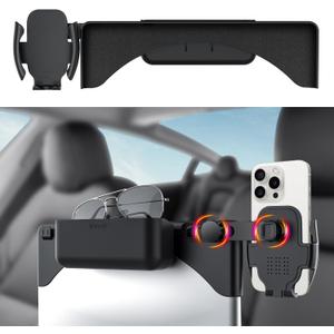 Premium Tesla Phone Mount & Holder for Model Y (2019-2024) & Model 3 (2018-2023),Snap-On Screen Clip with Scratch-Free Felt Base, Solid Alloy Arm