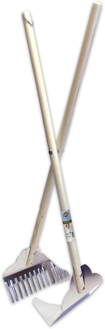 Spotty Easy Pet Dog Waste Pick Up Metal Tray Lightweight Scissor Pooper Scooper with Rake