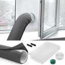 Sliner Portable Air Conditioner Window Vent Kit AC Hose Cover Wrap Duct Insulation Wrap Sleeve Fit 5'' & 5.9'' Exhaust Hose Window Seal Kit for Mobile AC Dryer 10 x 40-60 Inch Length Adjustable