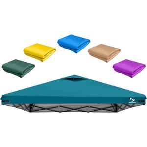 10x10 Pop Up Canopy Replacement Top Cover with Air Vent for Straight Leg Canopy Tent, Waterproof for Outdoor Garden Patio Camping Sun Shade (Ocean Blue)