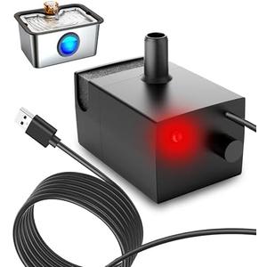 2025 Upgrade Pump with Light for FurryPlanet 12L Ultra-Purification Large Dog Water Fountain Stainless Steel,Two Metre Extension Cord,Low Water Indicator