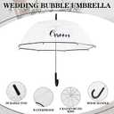 2 Clear Wedding Umbrellas, Large Bubble Wedding Umbrella for Bride and Groom with J Hook Handle Lightweight Bridal Umbrellas for Weddings Rain Outdoor Ceremony