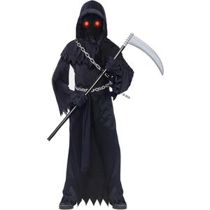 Grim Reaper Costume Kids Scary Halloween Costumes for Boys Girls (Large, Black)