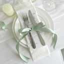 2 x MEEDEE Sage Green Ribbon 1 Inch Sage Green Satin Ribbon Lux Double Faced Satin Ribbons by 50 Yards Polyester Green Wrapping Ribbons for Crafts, Weddings, Flower Bouquet, Holiday Decorating