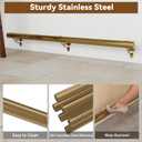 Bar Foot Rail Kit 4ft / 6ft / 8ft - Stainless Steel Complete Wall Mounted Bar Foot Rest - Brass Gold Foot Rail System with Tubing, Wall Brackets, End Caps & Internal Connector