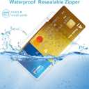 50Pack Extra Thick ID Card Name Badge Holder Heavy Duty Waterproof Clear Plastic PVC Vertical Sleeve Pocket Resealable 4.6x3.82inch