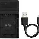 Norifon NP-FW50 USB Charger for Sony Alpha 6000, 5000, 5100, ILCE-6000, ILCE-7, NEX-5T, NEX-6, NEX-5R, NEX-7, NEX-5, NEX-3N, NEX-3, NEX-C3, SLT-A37 Camera and More