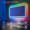 40x24 inch LED Mirror for Bathroom,RGB LED Lighted Bathroom Vanity Mirror with Lights,Shatterproof,Dimmable,Anti-Fog RGB Backlit Mirror (RGB Multicolor Backlit + Front-Lighted)