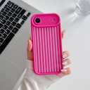 Compatible for iPhone 17 Air Case Aesthetic Cute Fashion Striped Design for Women Girl, Soft TPU Shockproof and Protective for iPhone 17 Air-Hot Pink
