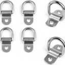 Cavo 5 PCS 3/8" Stainless Steel D-Ring Tie Down Anchors, 6000 lbs Heavy Duty Lashing Rings Kit for Trailer Pickup Van ATV SUV RV Boat Motorcycle, Cargo Surface Mount Hooks, Trucks Bed Anchors