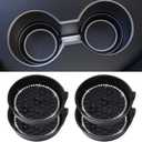 Amooca Car Cup Coaster Universal Non-Slip Cup Holders Bling Crystal Rhinestone Car Interior Accessories 4 Pack Black