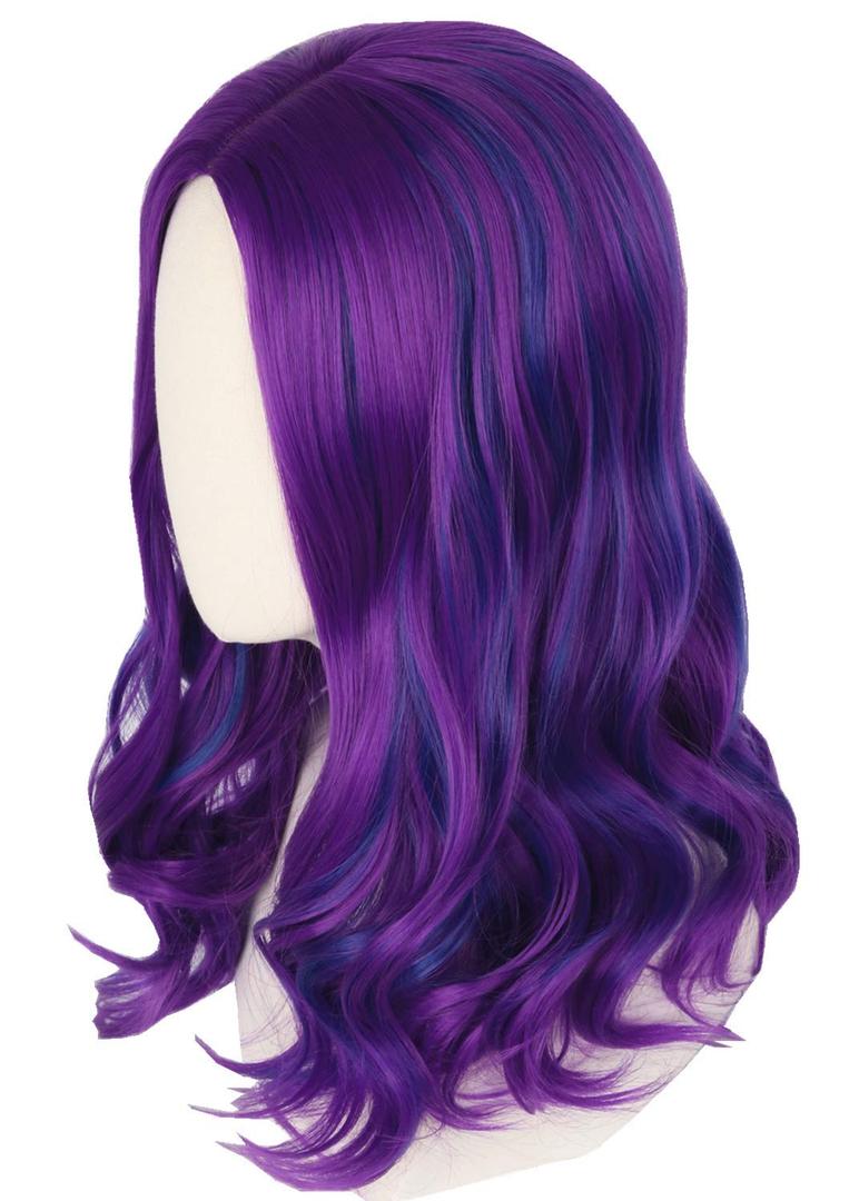 Topcosplay Purple Mixed Blue Wigs for Kids Girls Wig Halloween Costume Cosplay
