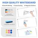 WALGLASS Magnetic White Board, 36" x 24" Double-Sides Dry Erase White Board for Wall, Hanging or Mounted Whiteboard, Horizontal or Vertical, Silver Aluminium Frame, Home, School, Office, Kitchen