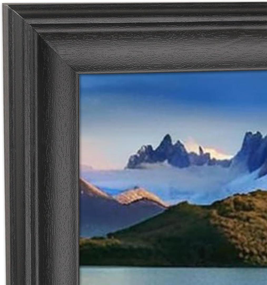 6x28 inch Picture Frame Solid Wood Panoramic Photo Frame 6x28 inch Poster Frame Painting Frame Black (A23B628)