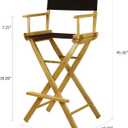Casual Home Director's Chair ,Natural Frame/Black Canvas,30" - Bar Height, 30 in