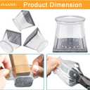 32 Pcs Square Chair Leg Protectors for Hardwood Floors,Felt Furniture Floor Protectors with Silicone Caps, Small Size (Fits Chair Legs with Side Length: 3/4" to 1-1/16")