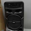 Pyle Portable Bluetooth PA Speaker System - 600W Rechargeable Outdoor Bluetooth Speaker Portable PA System w/ Dual 8” Subwoofer 1” Tweeter, Microphone In, Party Lights, USB, Radio, Remote - PPHP2835B