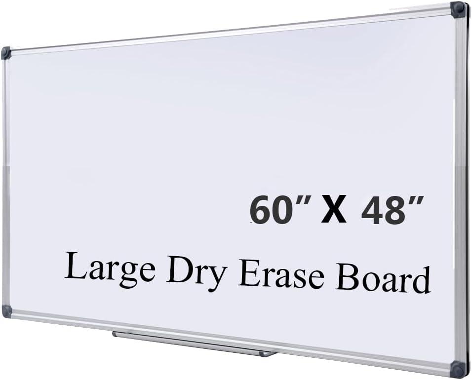 DexBoard 60 x 48 Inch Magnetic Whiteboard (5 x 4 Ft) - Modern Aesthetic Dry Erase Board for Home Office Decor, Creative Studio & Video Background - Anti-Ghosting Surface with Pen Tray