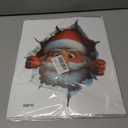 3D Large Santa Claus Sticker, Creative Peel-and-Stick Santa Claus Breaking Through The Wall Design, Christmas Holiday Cartoon Sticker (5 PCS)