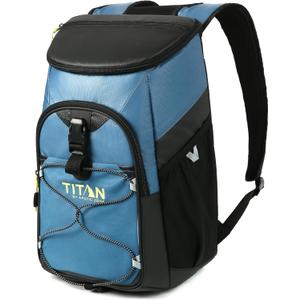 Titan by Arctic Zone Backpack Cooler, Insulated Soft Sided Bag with Leak Proof Lining and Padded Straps, for Lunch, Picnic, and Travel, 24 Can Capacity