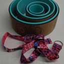 Aozora Yoga Wheel 13" with Most Detailed Book Step by Step Guide on How to Do 30+ Poses,! Perfect for Stretching and Improving Backbends (4 Pack - 4, 6, 10 & 13" -Cork/Turquoise +strap)