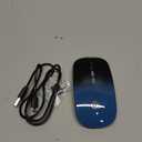 CC Store LED Wireless Bluetooth Mouse &2.4GHz Instant Connection,Rechargeable Ultra Silent Slim,3 Adjustable DPI 2 Connection Modes with USB-C to USB Adapter for Laptop/MacBook/PC/Tablet/iPad (Black-Blue)