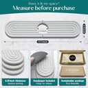 eormoe Diatomite Sink Splash Guard - DryingNeat Kitchen Faucet Mat, Instant Dry Water Absorbing Stone Tray for Sink, Durable Protector for Kitchen Bathroom Counter [Light Grey, 17.7" x 3.9"] (White)