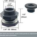 NPT 1 PVC Bulkhead Fitting, Heavy-Duty Female Plastic Water Tank Connector Adapter Fitting with Plugs for Rain Barrel,Spigot,Water Tank,Drain Bucket (Set of 4-Thickened Type)