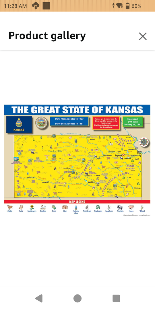 Gallopade Publishing Group Kansas State Map for Students  Pack of 30 (9780635106438)