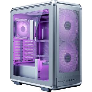 Cooler Master MasterFrame 500 Mesh ARGB ATX Mid-Tower PC Case High Airflow Premium Aluminum Chassis, Powerful Dual 200mm Intake Fans, Modular Frame, 360mm Radiator Support, USB-C, Silver