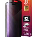 ZAGG Glass Elite Privacy Screen Protector for iPhone 17 Pro - 2-Way Privacy Filter, 5X Stronger, Fingerprint-Resistant, InvisibleShield, Easy Two-Step Installation