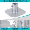 2 Pack Stationary Dock Bottom Pad,Stationary Dock Base Plate,Floating Dock Brackets Hardware for Foot Post Pipe Pole Leg,Support and Hold Docks & Prevent Sinking into Mud