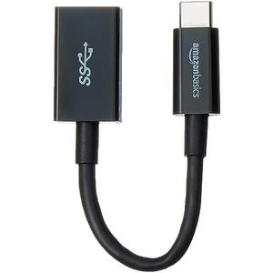 Amazon Basics USB 3.1 USB-C to USB-A Female Adapter Cable Converter, 5Gbps High-Speed, USB-IF Certified, Fast Transfer, Portable, for Laptops, Tablets, Phones (iPhone 16/15), Black