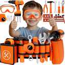 TOY Life Kids Tool Set with Kids Tool Belt & Toy Drill, Toddler Tool Set for Kids Pretend Play, Toy Tools Construction Tools Halloween Tool Costume Kit for Boys Girls 3 4 5 6 7 8 Years Old