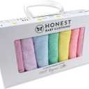 HonestBaby 10-Pack Terry Wash Cloths in Gift Box 100% Organic Cotton for Infant Baby Boys, Girls, 10-Pack Rainbow Pinks, One Size